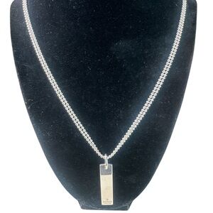 Gucci silver Necklace with Rectangular Pendant